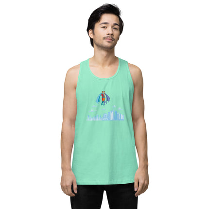 Superhero Kiss in Toronto Sky - Regular Fit Premium Tank Top