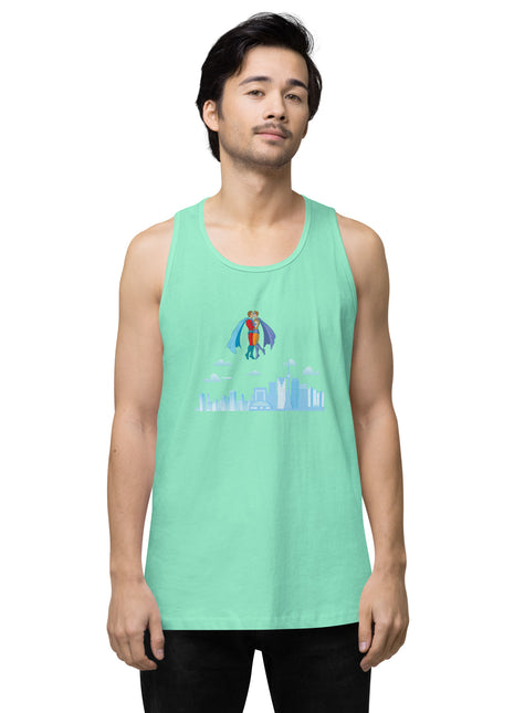 Superhero Kiss in Toronto Sky - Regular Fit Premium Tank Top