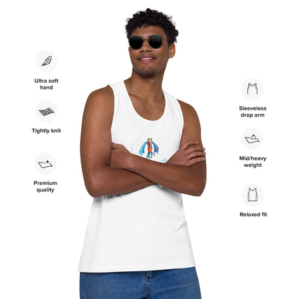 Superhero Kiss in Toronto Sky - Regular Fit Premium Tank Top