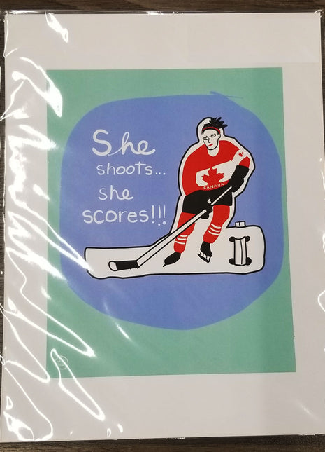 Print - She Shoots She Scores print