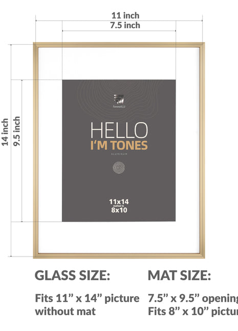 Aluminum Picture Frame - 11" x 14"