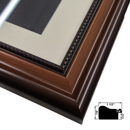 Beaded Walnut Synthetic Wood 11x14 Frame