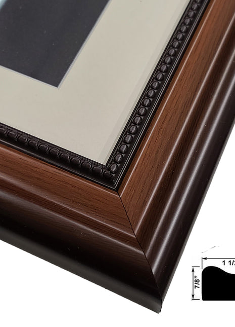 Beaded Walnut Synthetic Wood 11x14 Frame