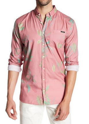 Flower Shirt With Long Sleeve and Button Down Colar